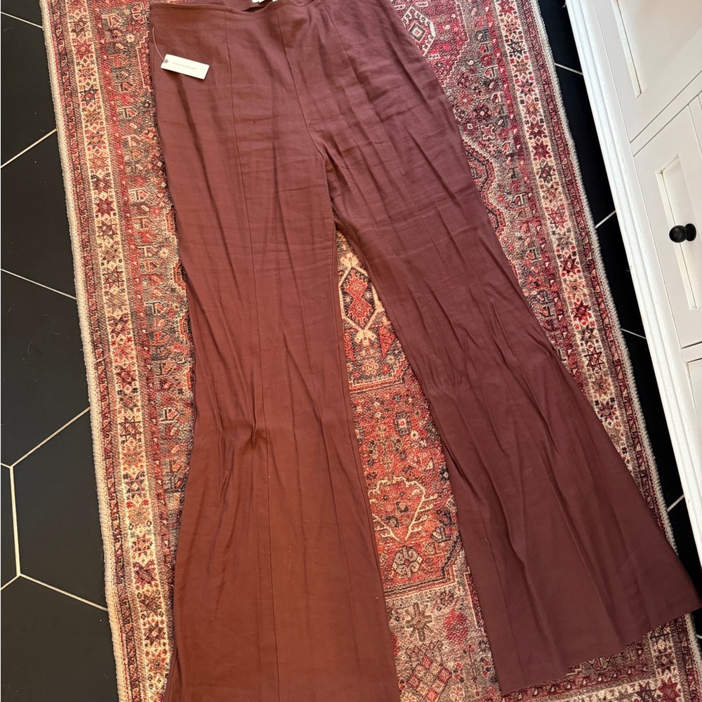 Anthropologie Women's Brown Flared Pants NEW WITH TAGS